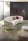 ISO18001 غرفة الفندق القياسية أريكة منحنية أريكة بيضاء معنقدة 2200 * 900 * 800 مم