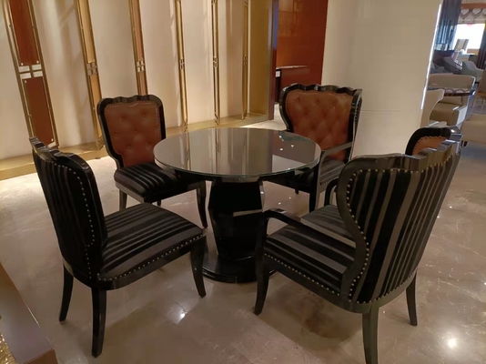طاولة طعام وكراسي من الجلد من Gelaimei بقطر 1 متر