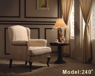 850 * 850 * 900 مم أريكة غرفة الفندق البيضاء أريكة قماشية بمقعد واحد مع ISO14001