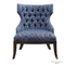 ODM خشبي أزرق كحلي نسيج تنجيد كرسي خشب صلب أرجل ISO18001 معتمد