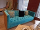 2200 * 900 * 800mm Gelaimei إطار خشبي أريكة معنقدة باللون الأزرق لغرفة المعيشة